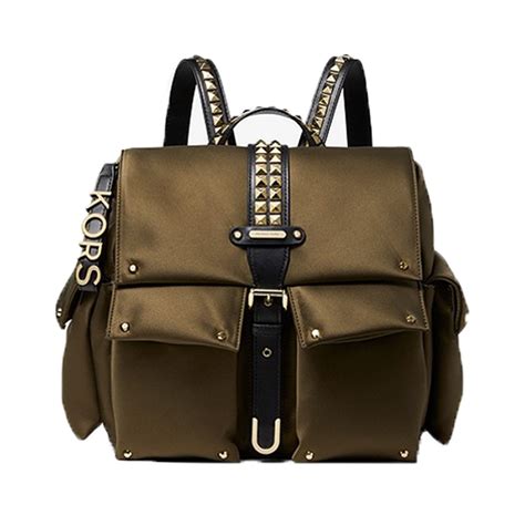 michael kors olivia medium studded satin backpack|Olivia Medium Studded Neon Satin Backpack .